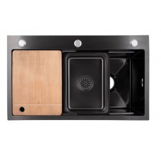 Кухонна мийка Lidz H7545B Black PVD Honeycomb