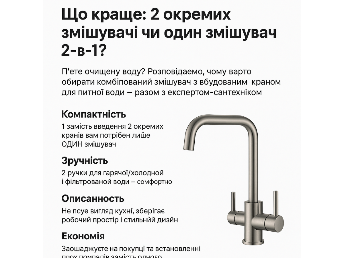 Що краще: два окремих змішувачі чи один 2-в-1? Пояснюємо просто