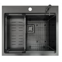 Кухонна мийка Fabiano TOP Center 57 Celldecor Nano Graphite