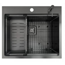 Кухонна мийка Fabiano TOP Center 57 Celldecor Nano Graphite