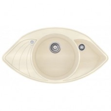 Гранітна мийка AQUASanita PAPILLON SCP 151 Blanched almond