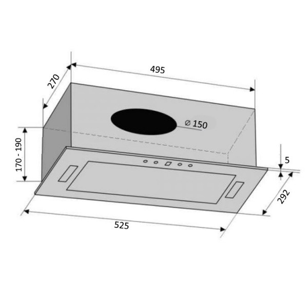 Витяжка Ventolux PUNTO 52 BK (900) PB PC