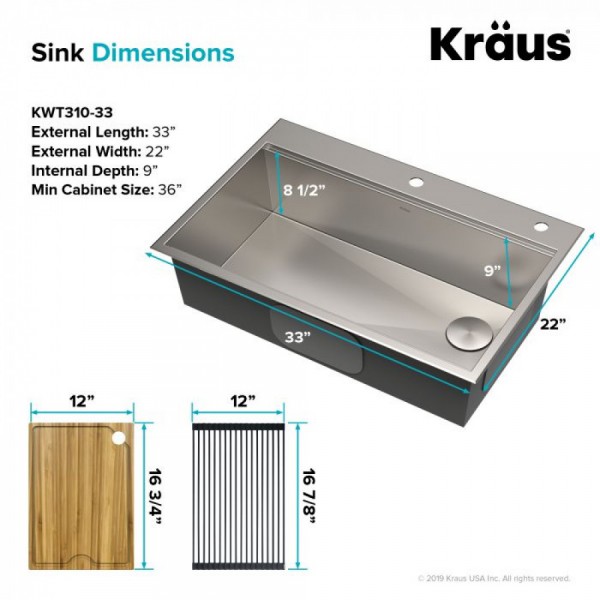 Кухонна мийка Kraus KWT310-33