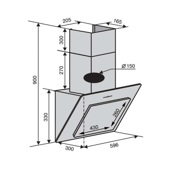Витяжка Ventolux TIVOLI 60 WH (700) PB