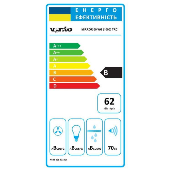 Витяжка Ventolux MIRROR 60 WG (1000) TRC