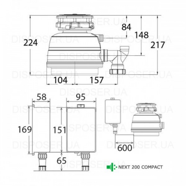 Подрібнювач харчових відходів Status NEXT 200 COMPACT