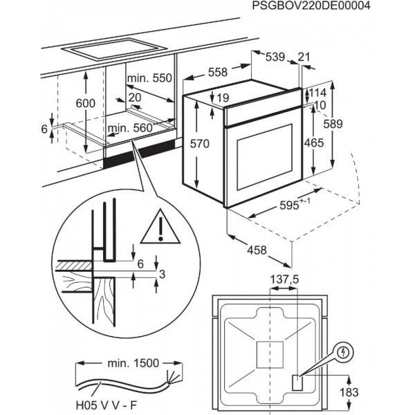 Духова шафа ELECTROLUX EOF3H00BX