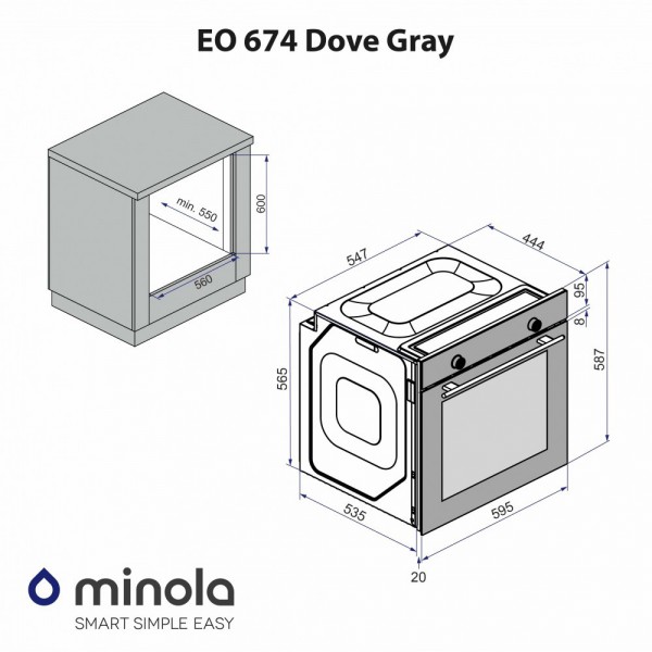 Духова шафа Minola EO 674 Dove Gray