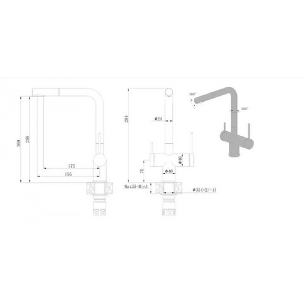 Кухонний змішувач Fabiano FKM 3114 Nano Copper
