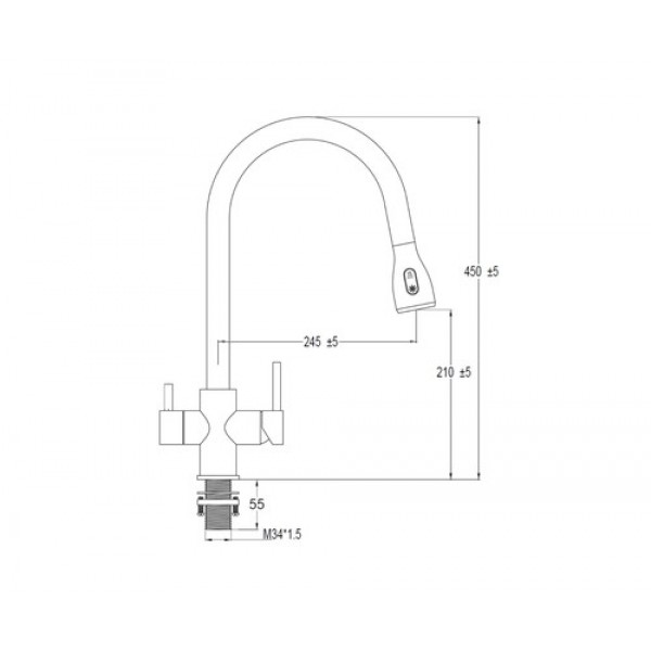 Кухонний змішувач Fabiano FKM 3122 Black Steel
