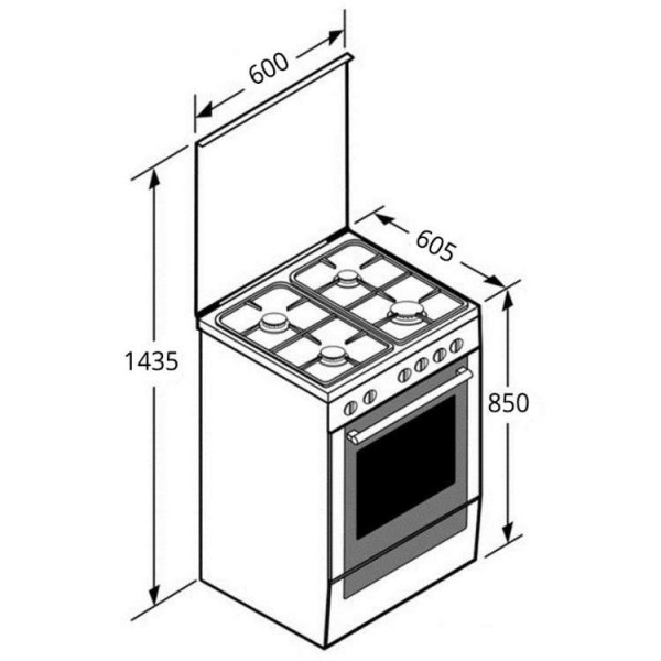 Плита газова Ventolux GE 6060 CS 6MT (WH)