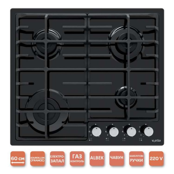 Варильна поверхня Ventolux HG640-DA3 CS (BK)