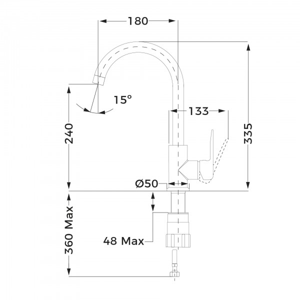 Кухонний змішувач TEKA IN 915 чорний