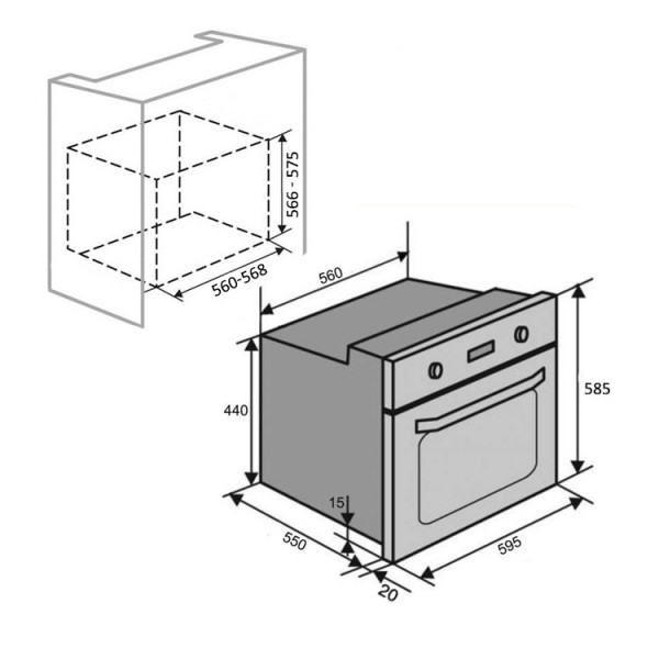 Духова шафа VENTOLUX CHESTER 6 TC (BK)