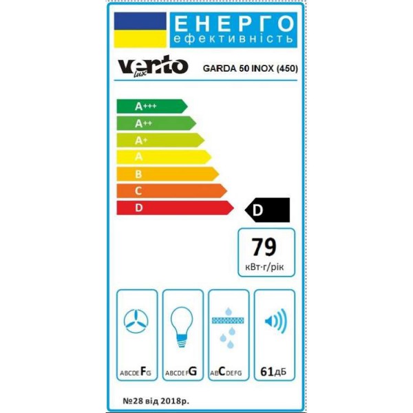 Витяжка Ventolux GARDA 50 INOX (450)
