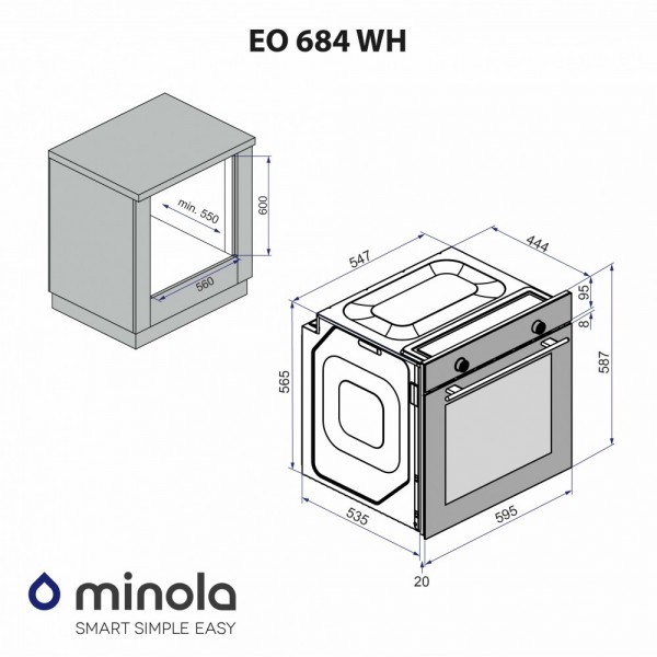 Духова шафа Minola EO 684 WH