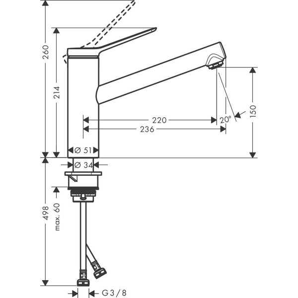 Кухонний змішувач Hansgrohe Zesis M33 74802000
