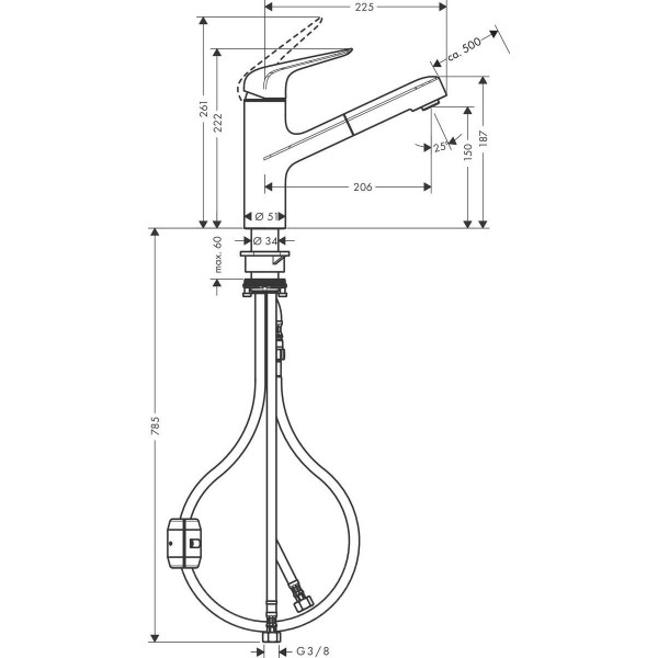 Кухонний змішувач Hansgrohe Focus M42 71814000