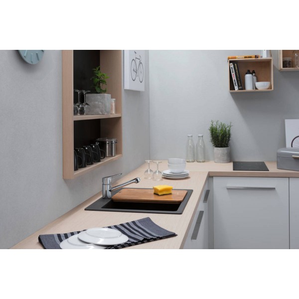 Гранітна мийка Hansgrohe S510-F450 сірий камінь