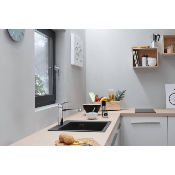 Гранітна мийка Hansgrohe S510-F450 сірий камінь
