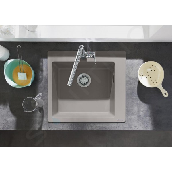 Гранітна мийка Hansgrohe S510-F450 сірий бетон
