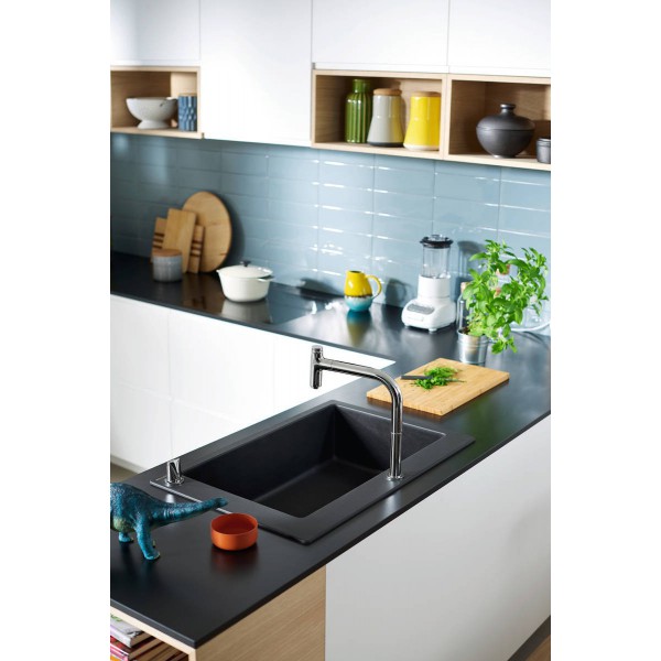 Гранітна мийка Hansgrohe S510-F660 сірий камінь
