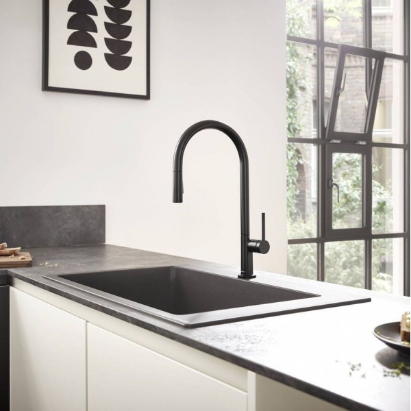 Гранітна мийка Hansgrohe S510-F660 чорний графіт