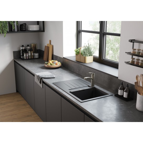 Гранітна мийка Hansgrohe S520-F345 чорний графіт