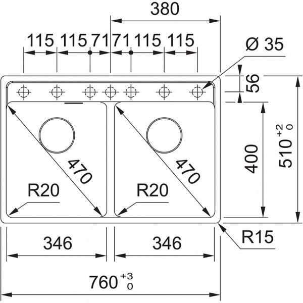 Гранітна мийка Franke MRG 620 TL чорний мат