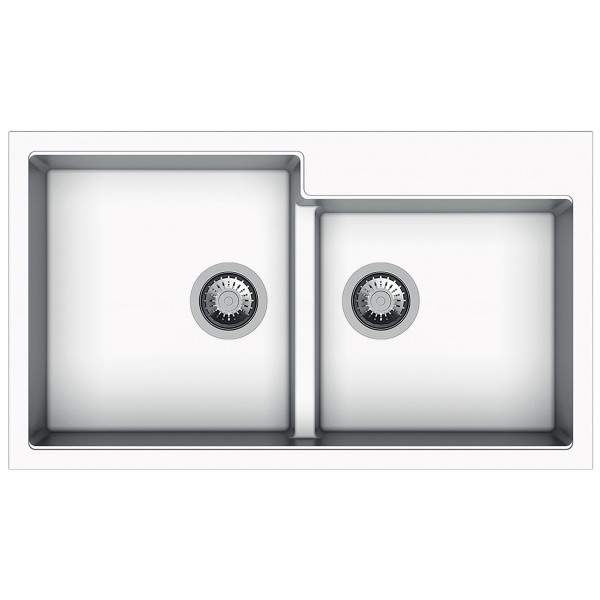 Гранітна мийка Fabiano Navio 86x50x2 Alpine White