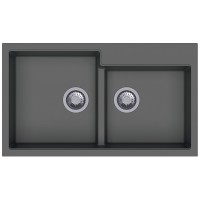 Гранітна мийка Fabiano Navio 86x50x2 Grey Metallic
