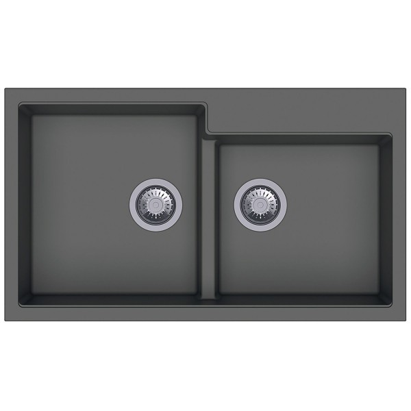 Гранітна мийка Fabiano Navio 86x50x2 Grey Metallic