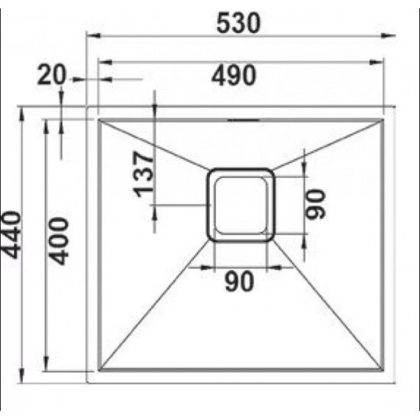 Кухонна мийка Fabiano Quadro 53 Nano Graphite