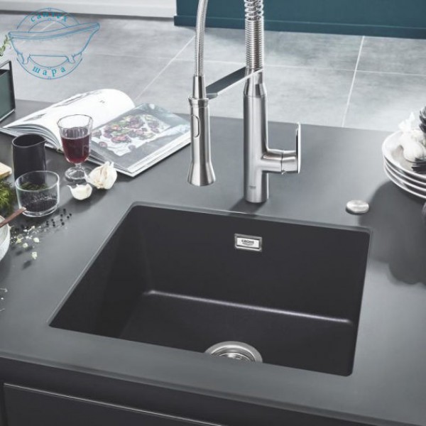 Гранітна мийка Grohe 533х457 Granite Black  31654AP0