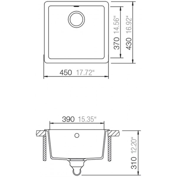 Гранітна мийка Schock Quadro N100 S Superwhite-01