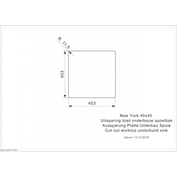 Кухонна мийка Reginox NEW YORK 40х40 Gold