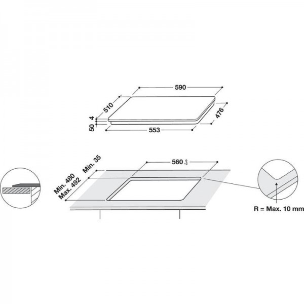 Варильна поверхня WHIRLPOOL WLS5360BF/W