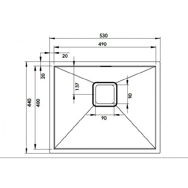 Кухонна мийка Fabiano Quadro 53 Celldecor Nano Graphite