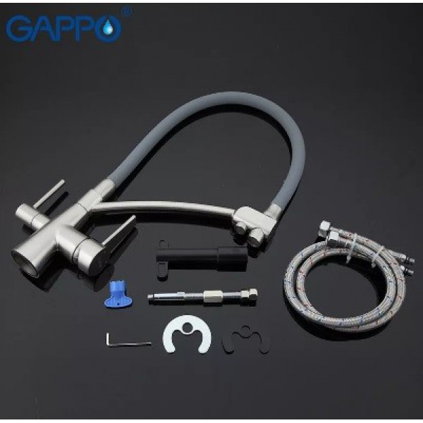 Кухонний змішувач GAPPO G4398 сірий матовий