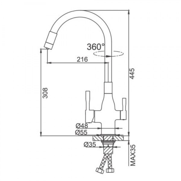 Кухонний змішувач Frap F4396-15