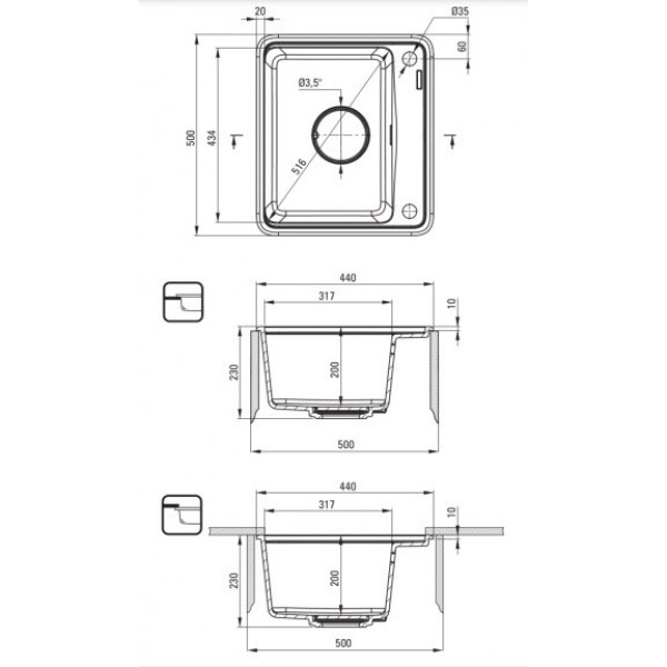 Кухонна мийка Deante ZKM N103 чорний