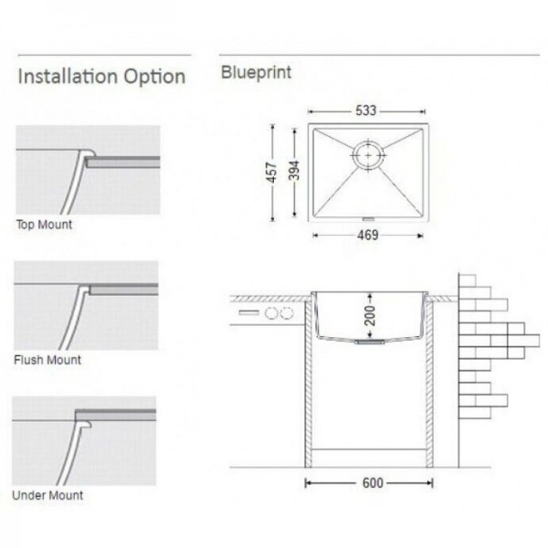 Гранітна мийка Fabiano Quadro 53x46 Grey Metallic