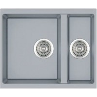 Гранітна мийка Fabiano Quadro 56x46x15 Grey Metallic
