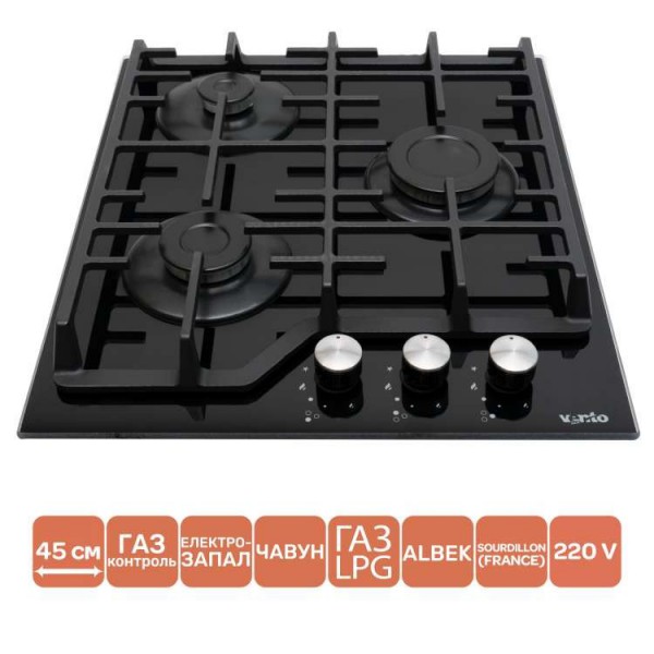 Варильна поверхня Ventolux HG430-W3G CS (BK)