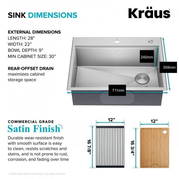 Кухонна мийка Kraus KORE ™ KWT310-28
