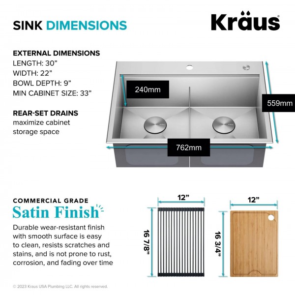 Кухонна мийка Kraus KORE ™KWT302-30