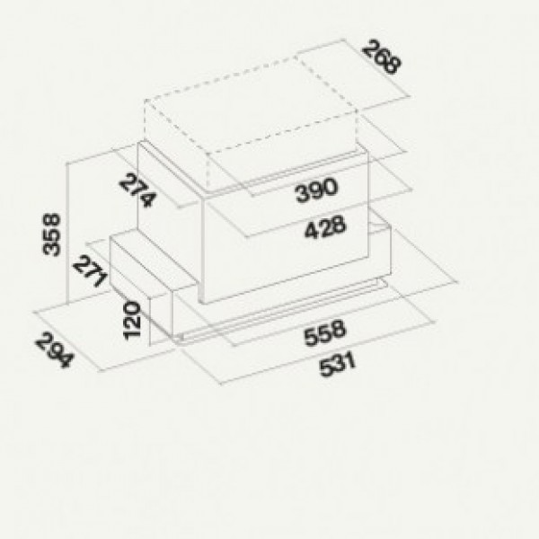 Витяжка Falmec GRUPPO INCASSO E-ION 50 STAINLESS STEEL 450