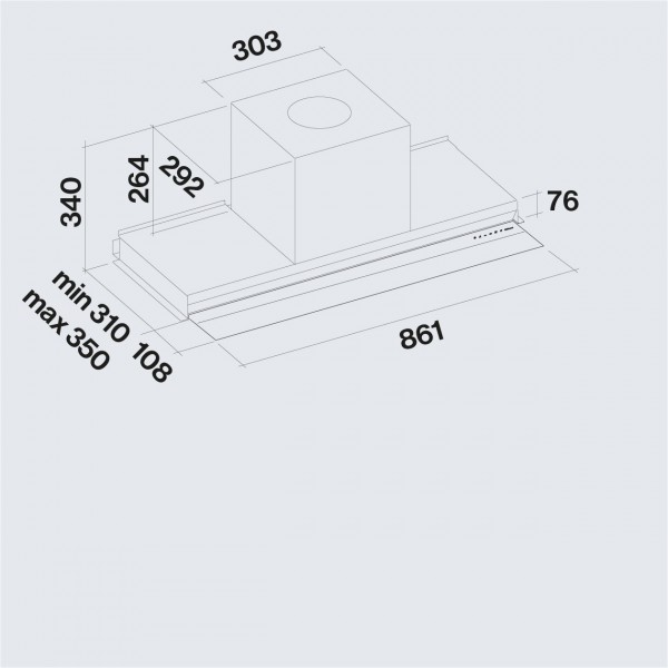 Витяжка Falmec VIRGOLA NO-DROP Touch 90 BL