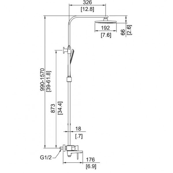 Душова стійка FAOP A2406-6