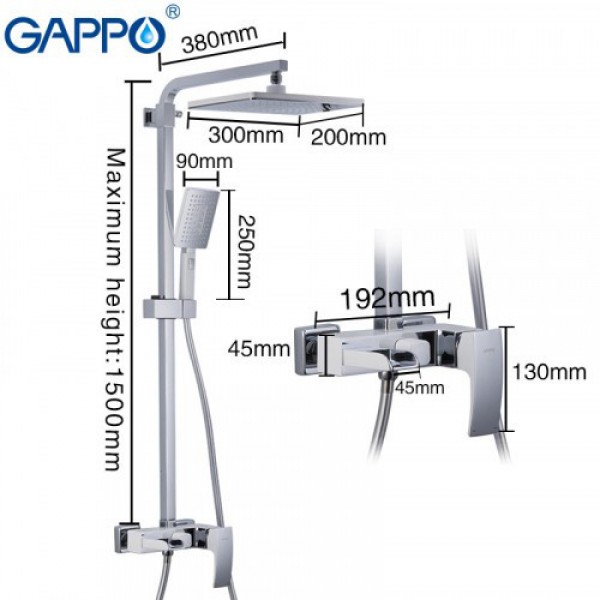 Душова стійка GAPPO G2407-30 білий/хром